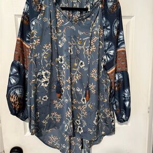 Floral Blue Women's Top